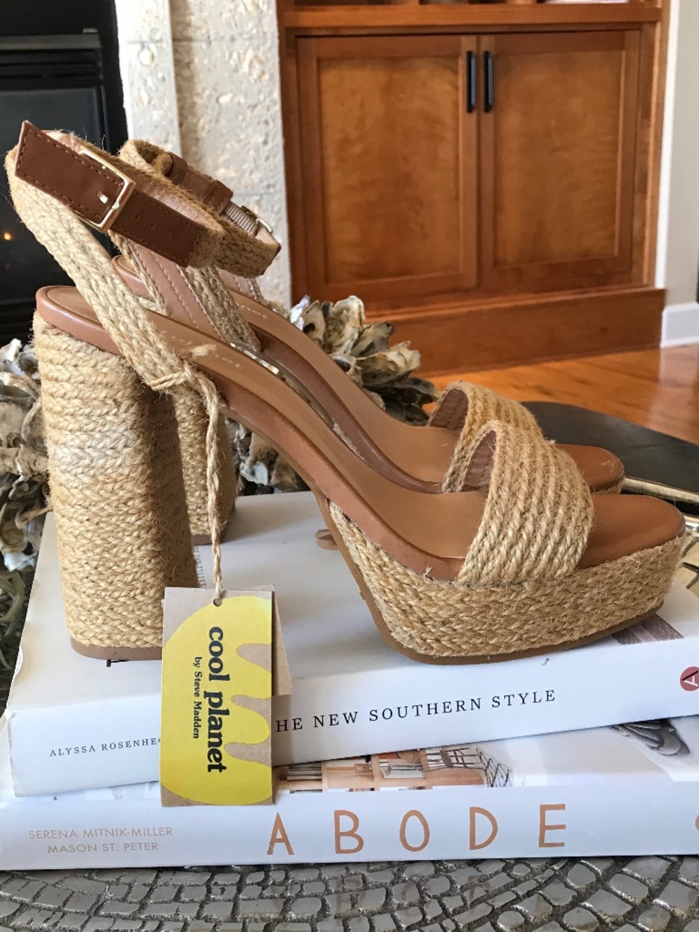 🆕 70’S INSPIRED CHUNKY PLATFORM BLOCK HEEL BOHO-CHIC JUTE SANDALS